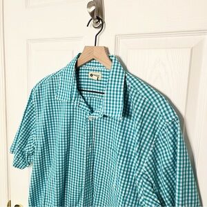 ✧･ﾟmen’s teal gingham shirt